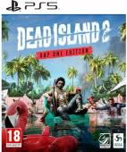 Dead Island 2 PS5 Game Cover with man sitting on a floaty on a lake with palm trees